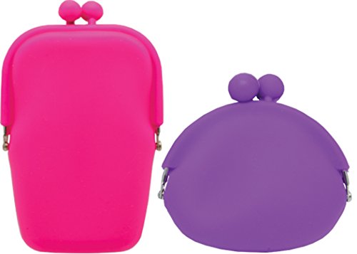 Femina Silicone Smartphone Holder with Silicone Coin Purse (Pink w/Purple Coin Purse)