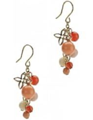 Womens Gold Tone With Multicolor Beads Earrings