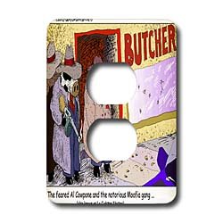 Londons Times Funny Cow Cartoons - Al Capone Parody With Cows - Light Switch Covers - 2 plug outlet cover