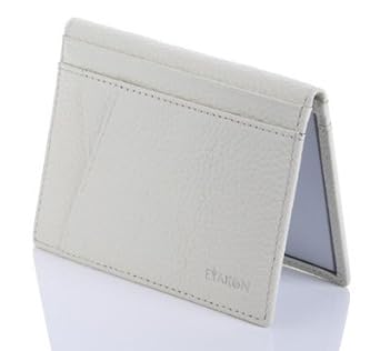 【クリックで詳細表示】本革 レザー 二つ折り アイボリー パスケース ICカード 定期入れ 4面 2枚 カードケース メンズ レディース 牛革 ≪ プレゼント ギフト にも最適≫ アイボリー： 服＆ファッション小物