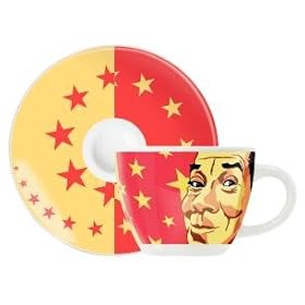 Espresso Coffee Mug and Saucer Set, My Little Darling, Star Face, Coffee Mug Set in Gift Box