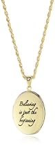 Disney Couture "Believing Is Only The Beginning" Gold-Tone Locket