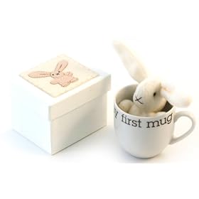 Kitted Out My First Friend Porcelain Mug and Fleece Rabbit Set