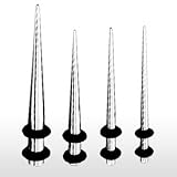 Set of 3-Pair Stainless Steel Tapers with O Rings - 8 Gauge (3mm), 6 Gauge (4mm), 4 Gauge (5mm)