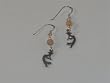 Sterling Silver Kokopelli French Hook Earrings - Light Brown Bead - ER-0090