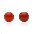 Stud Earrings With 2.10ctw Genuine CARNELIANs in 14K Yellow Gold