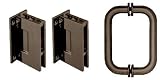 CRL Oil Rubbed Bronze Geneva Shower Pull and Hinge Set