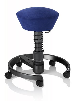 SWOPPER CLASSIC 3D-Aktiv-Bürostuhl Hocker Sitzpolster Normal, Farbe royal-blau, Fussring mit Speedrollen, Feder SMALL 40 - 80 kg, Basis Anthrazit, Federfarbe schwarz (SWOP06RSSML)