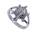 .925 Sterling Silver Turtle Band Ring Size 5 to 10