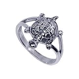 .925 Sterling Silver Turtle Band Ring Size 5 to 10