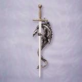 MEDIEVAL MYSTICAL DRAGON WALL PLAQUE SWORD DECORATIVE
