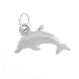 Sterling Silver Charm Graceful Dolphin 15mm