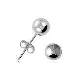 Small 1 4 inch Round Sterling Silver Earrings Ball Stud Earrings - Ideal Gift For Mother, For Her,...