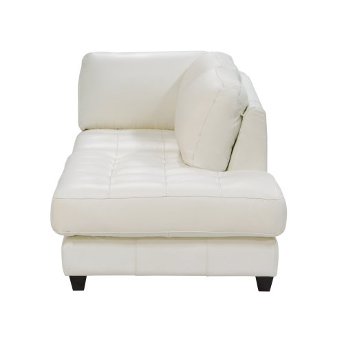 Diamond Sofa Zen Collection Right Facing, All Leather Tufted Seat Chaise, White