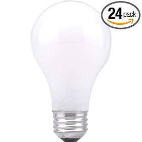 SYLVANIA 10489 60-Watt 130-Volt A19 Household Bulb, 24 Pack 60A CVP, 24PK by Sylvania