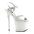 7 Inch Sexy Platform Shoes Rhinestone Heel High Platform White Sandals