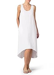Scoop Neck Linen High-Low-Hem Sleeveless  Dress