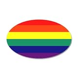 38.5x24.5O Wall Vinyl Sticker Gay Pride Rainbow Flag HD