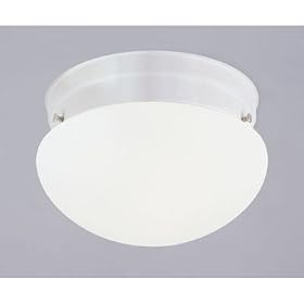 Westinghouse 64225 One-Light Flush Mount Mushroom Ceiling Fixture, White with White Opal... by Westinghouse