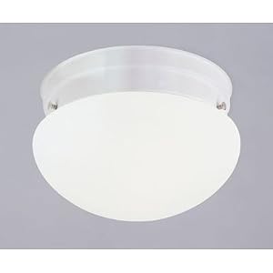 Westinghouse 64225 One-Light Flush Mount Mushroom Ceiling Fixture, White with White Opal... by Westinghouse