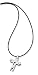 Titanium Leather Cord Cross Necklace - 18 inches