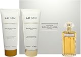 Le Dix by Balenciaga for Women 3 Piece Deluxe Set Includes: 3.33 oz Eau de Toilette Spray + 6.66 oz Gentle Foaming Gel + 6.66 oz Perfumed Softening Lotion