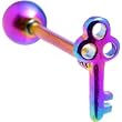 Rainbow Skeleton Key Anodized Titanium Barbell