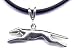 16 Black Greyhound Necklace Sterling Silver Jewelry