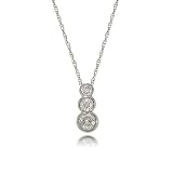 Diamond Pendant in 14K White Gold Graduated Design