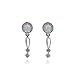  : 14K WHITE GOLD CREATED OPAL DIAMOND EARRINGS
