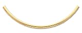 14k 4mm Domed Fancy Omega Necklace