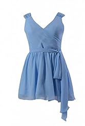 V-neck Chiffon Lace Cocktail Bridesmaid Dress/Party Dress/Mini Dress 