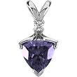 14K White Gold Tanzanite and Diamond Pendant