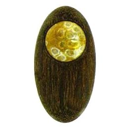 Nature's Jewelry - Last Barrier Magnetic Brooch Oval Palmwood and Fossil Coral by Nature Bijoux