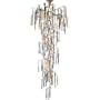 Elk Lighting 1708/21 21 Light Chandleier In Silvered Bronze With Multi-Colored Glass Accents