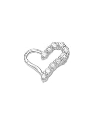 Sterling Silver Unique Clear CZ Heart Love Pendant Cute Charm Pure 925 New 16mm with 1mm Box Chain