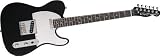 Squier by Fender Black & Chrome Special Edition Tele Electric Guitar, Black Mirror Rosewood Fretboard