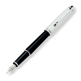 Aurora 88 Ottantotto 817 Chrome Cap  Black Resin Small Fountain Pen
