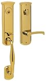 Baldwin 85340.003.RENT Tahoe Emergency Exit Right Hand Handleset with Tahoe Lever, Lifetime Polished Brass