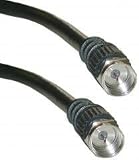 F-Pin Black RG59 Coaxial Cable, 12 ft
