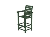 Recycled Earth-Friendly Oceanic Outdoor Patio Bar Chair - Forest Green