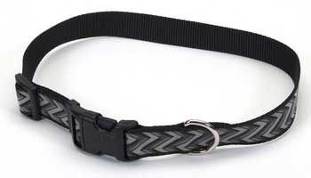 Coastal Lazer Brite Reflective Adjustable Zig Zag Design Dog Collar