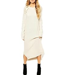 Acrylic/Knit Cutout Maxi Dress 