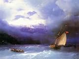 12X16 inch Russia Aivazovsky Canvas Art Repro Raging Surf