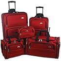Samsonite Outpost 5 Piece Nested Luggage Set, Red