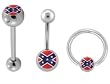 REBEL FLAG NAVEL RING