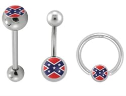 REBEL FLAG NAVEL RING