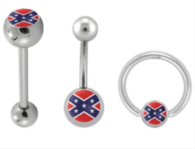 REBEL FLAG STRAIGHT BARBELL -- BRLG215