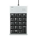 【サンワサプライ.】TABキーと2ポートHUBがついたUSB2.0ハブ付テンキー（シルバー)簡易包装 NT-16UH2PK