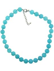 O&G Australia Natural Aqua Chalcedony, Rhodium Plated 925 Sterling Silver Adjustable Necklace